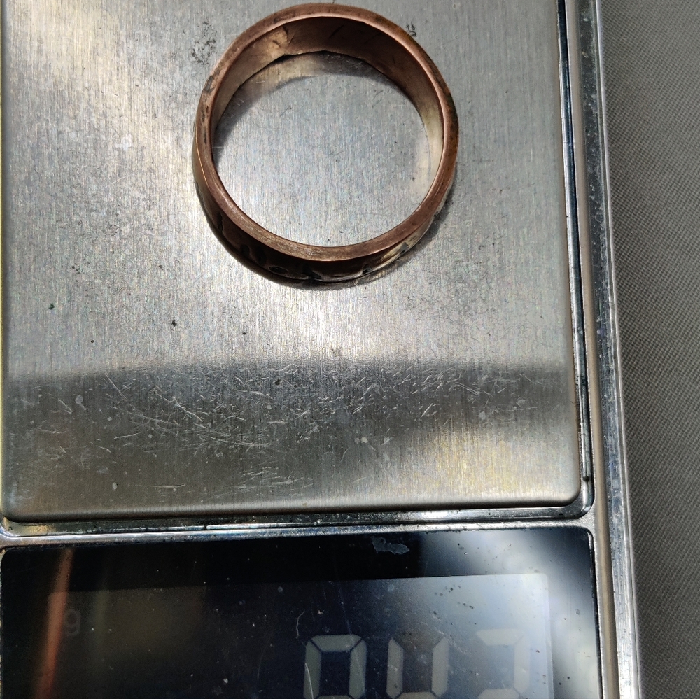Copper Ring Size 10.25 Band Minimal Texture Hammered Solid Handcrafted Made USA - Picture 7 of 7